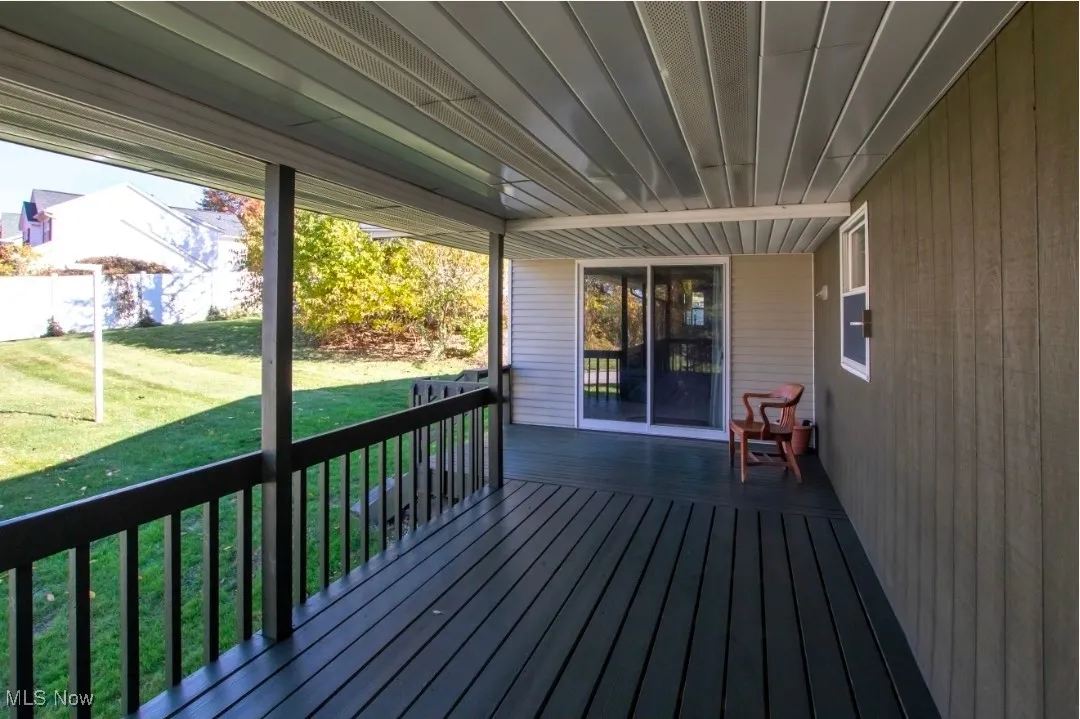Wooden deck with a lawn