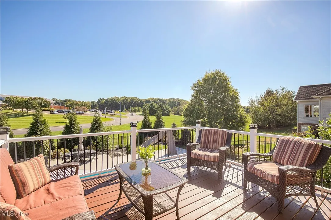 Wooden deck with outdoor lounge area