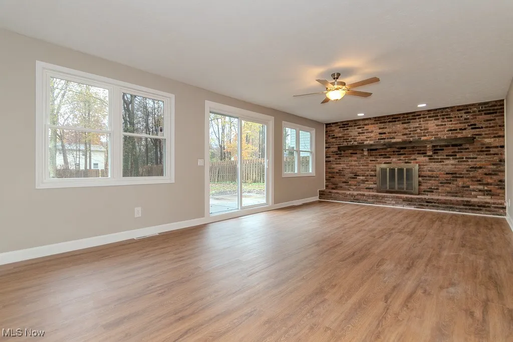 Wood Burning Fireplace with custom wood mantle