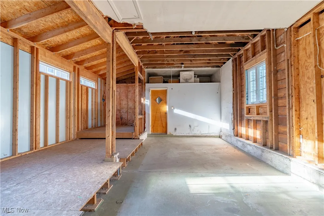 Unfinished part of garage