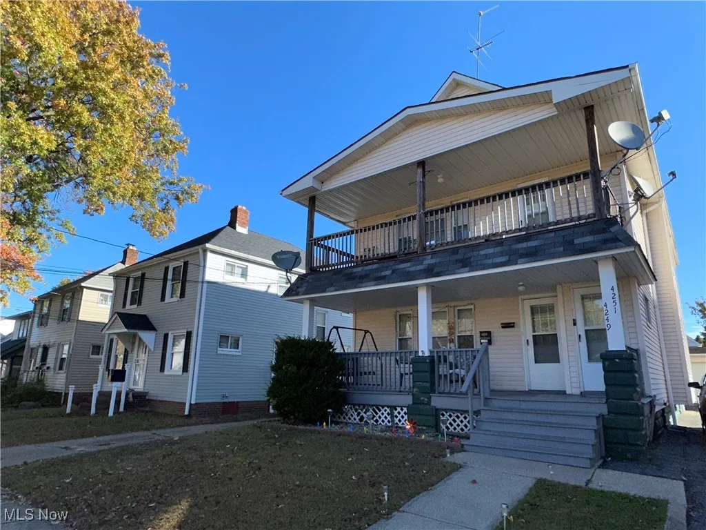 View of front of house featuring covered porch