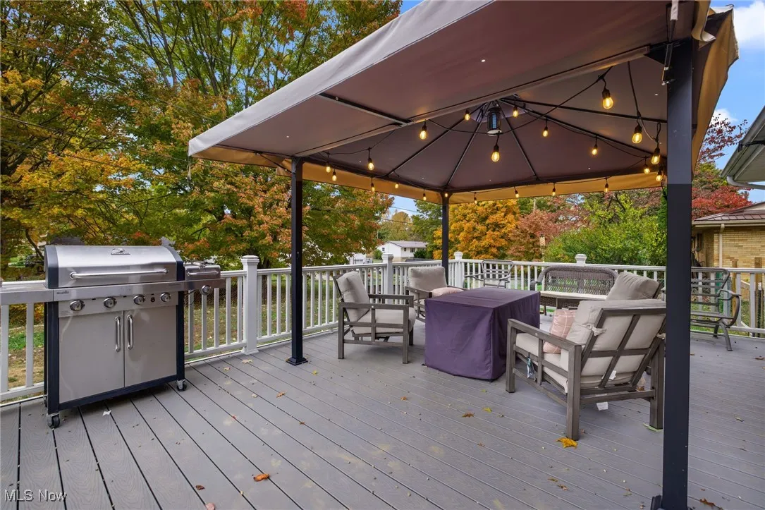 Deck featuring a gazebo