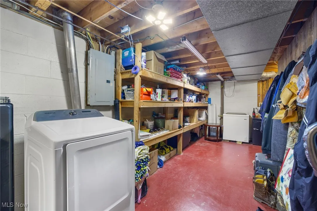 Unfinished utility and storage area