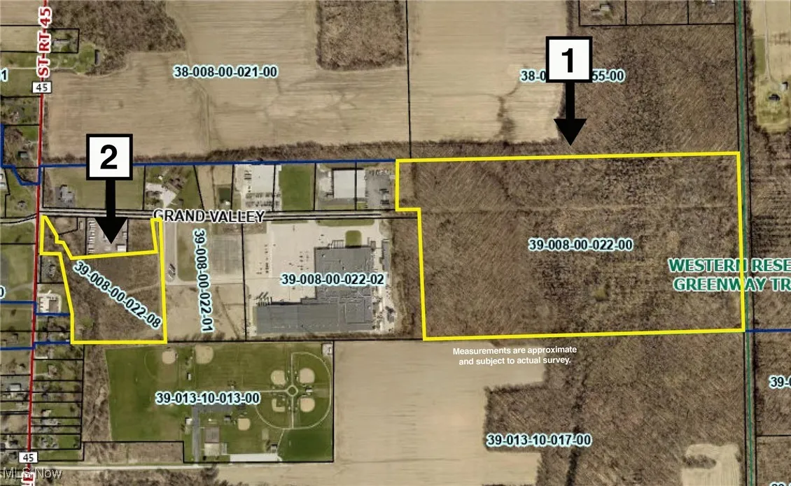 Aerial map of property and surrounding area