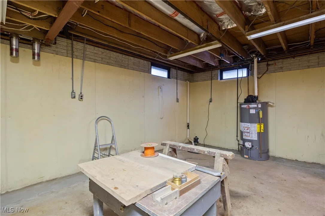 basement showing gas water heater