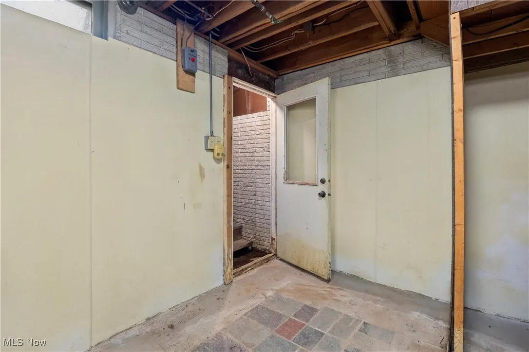 Basement with walk out door to outside