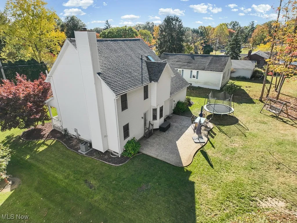 Aerial view of a tree filled landscape