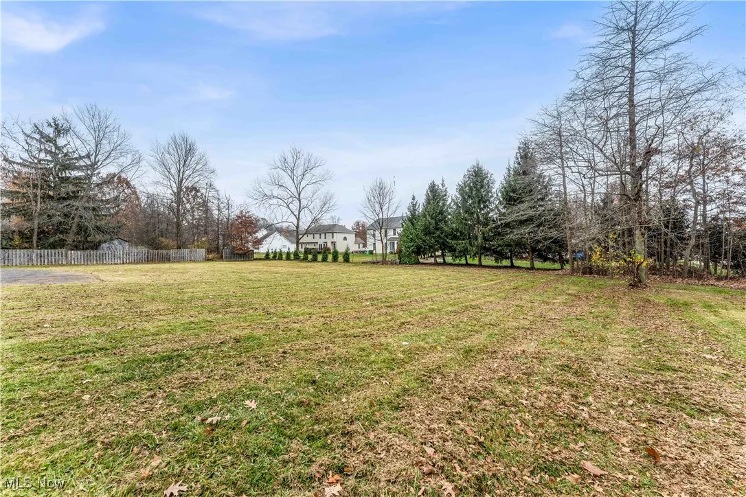 View of yard with view of wooded area