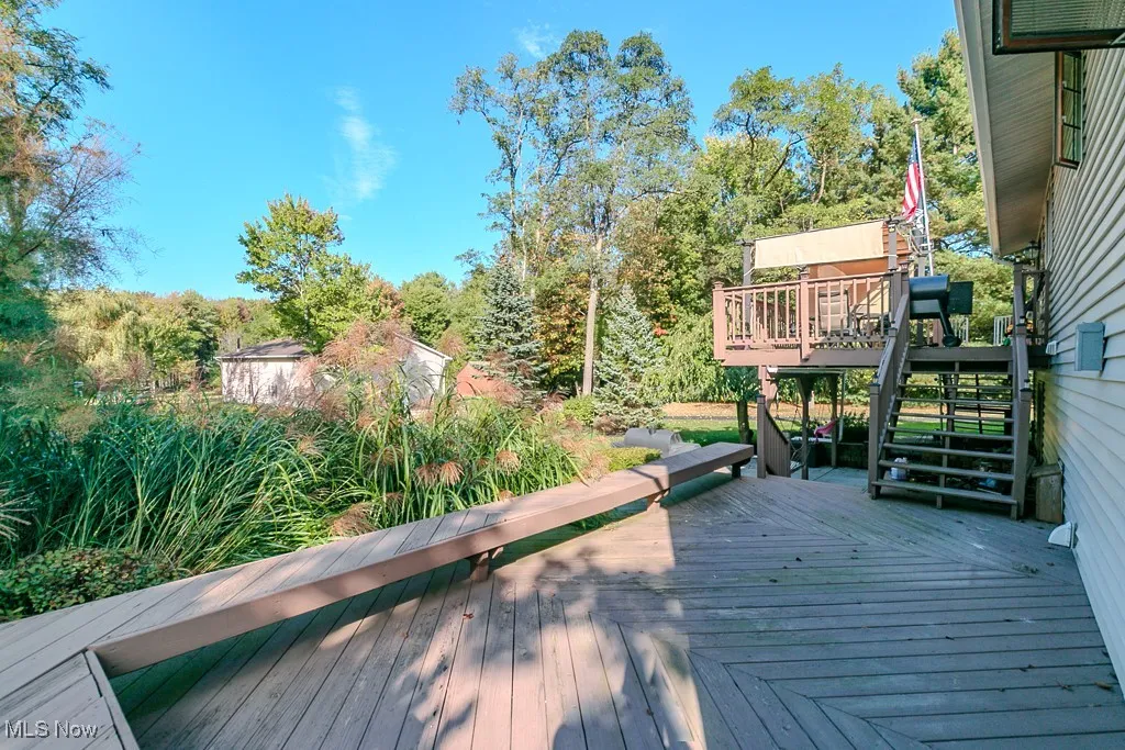 Wooden terrace with stairway