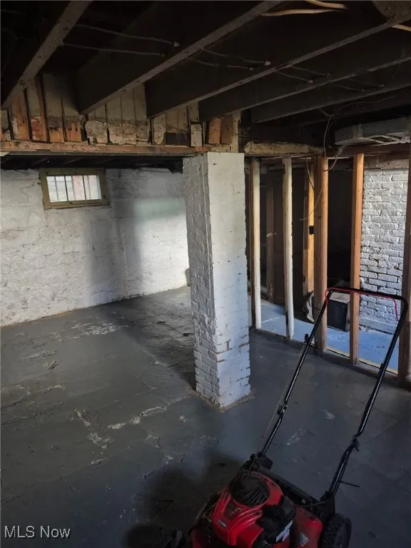 View of below grade area