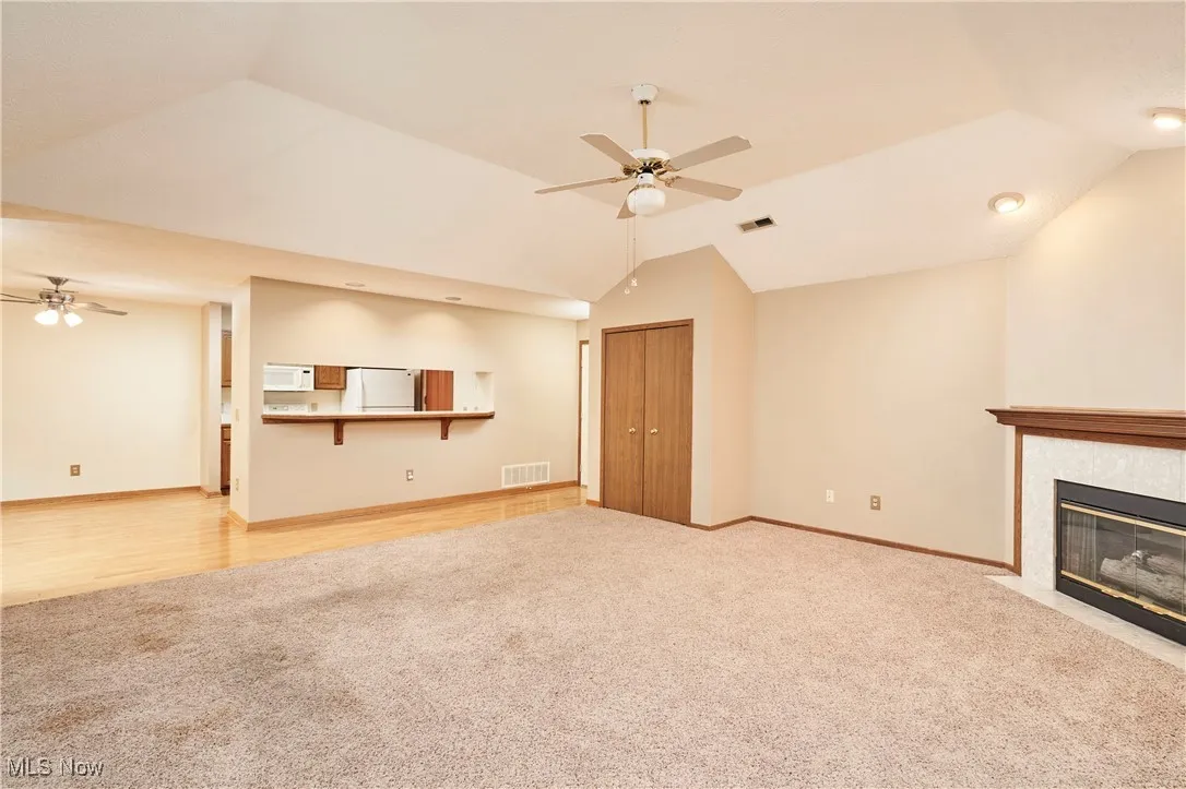 Living Room Looking into Dining & Kitchen