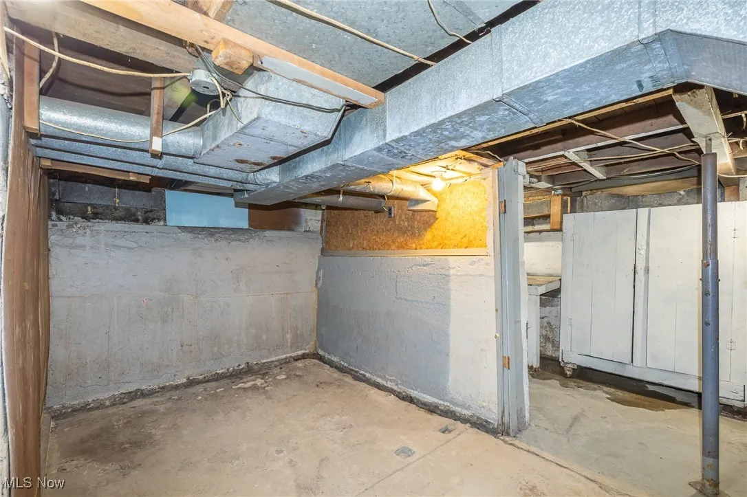 View of unfinished below grade area