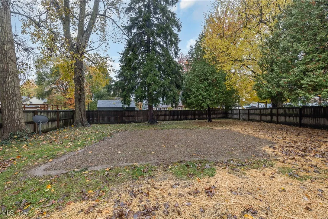 View of fenced backyard