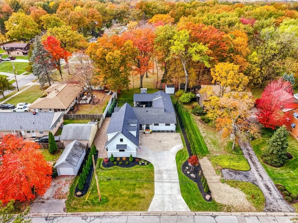 Aerial perspective of suburban area