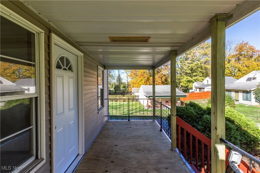 View of covered porch