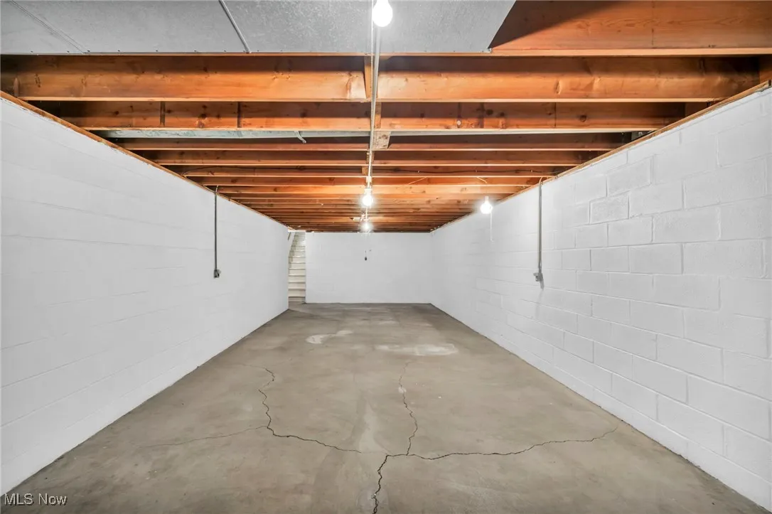 View of unfinished basement