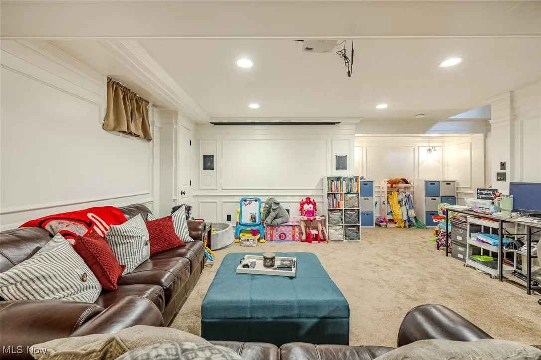 The basement is beautifully finished with wainscoting throughout
