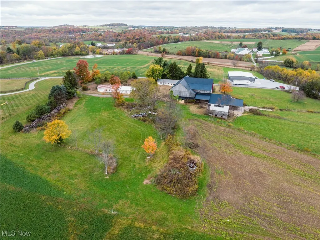 Aerial view of sparsely populated area