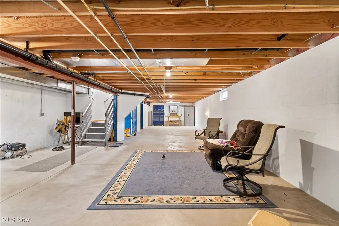 Basement with stairway