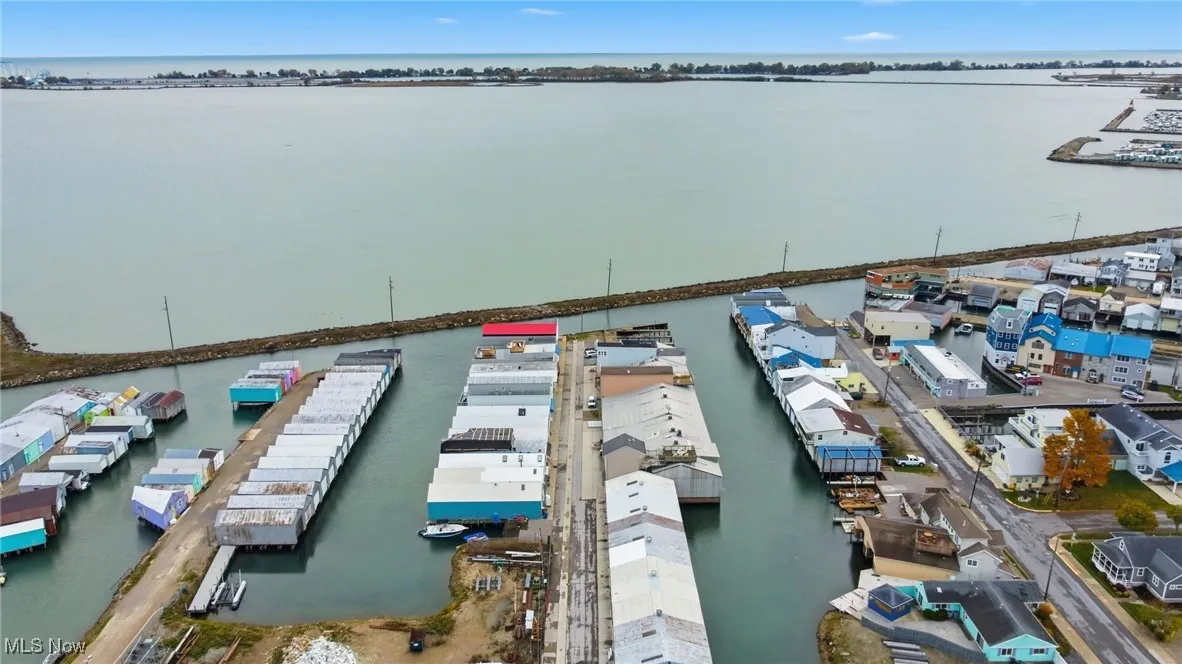 Drone / aerial view of a nearby body of water
