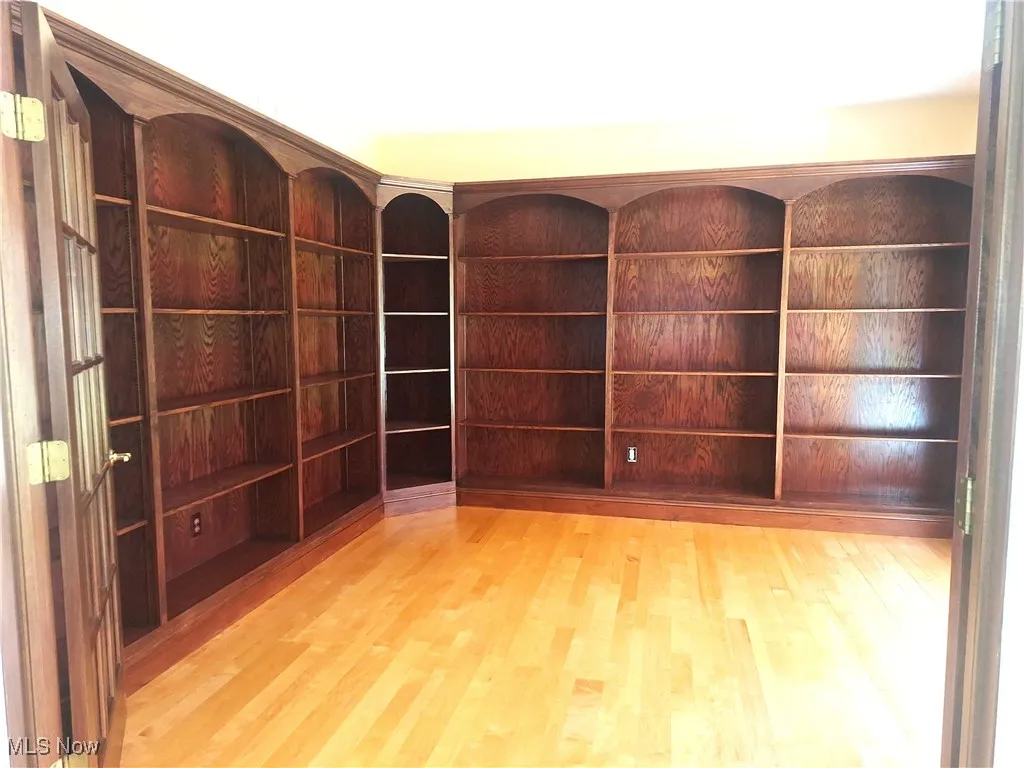 Two full walls of shelving