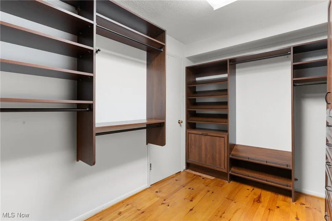 Spacious closet with light wood-type flooring