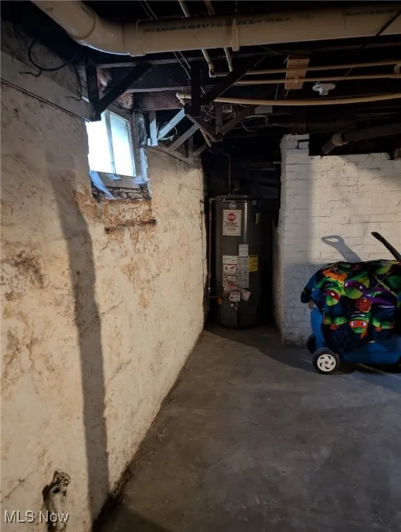 Basement with gas water heater