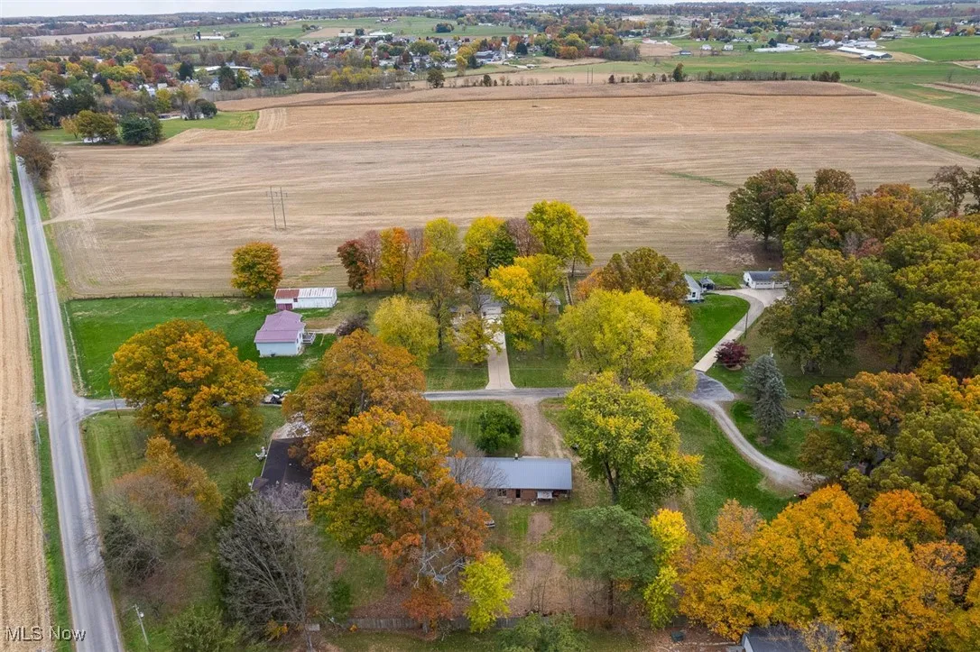 Aerial view of property's location with rural landscape