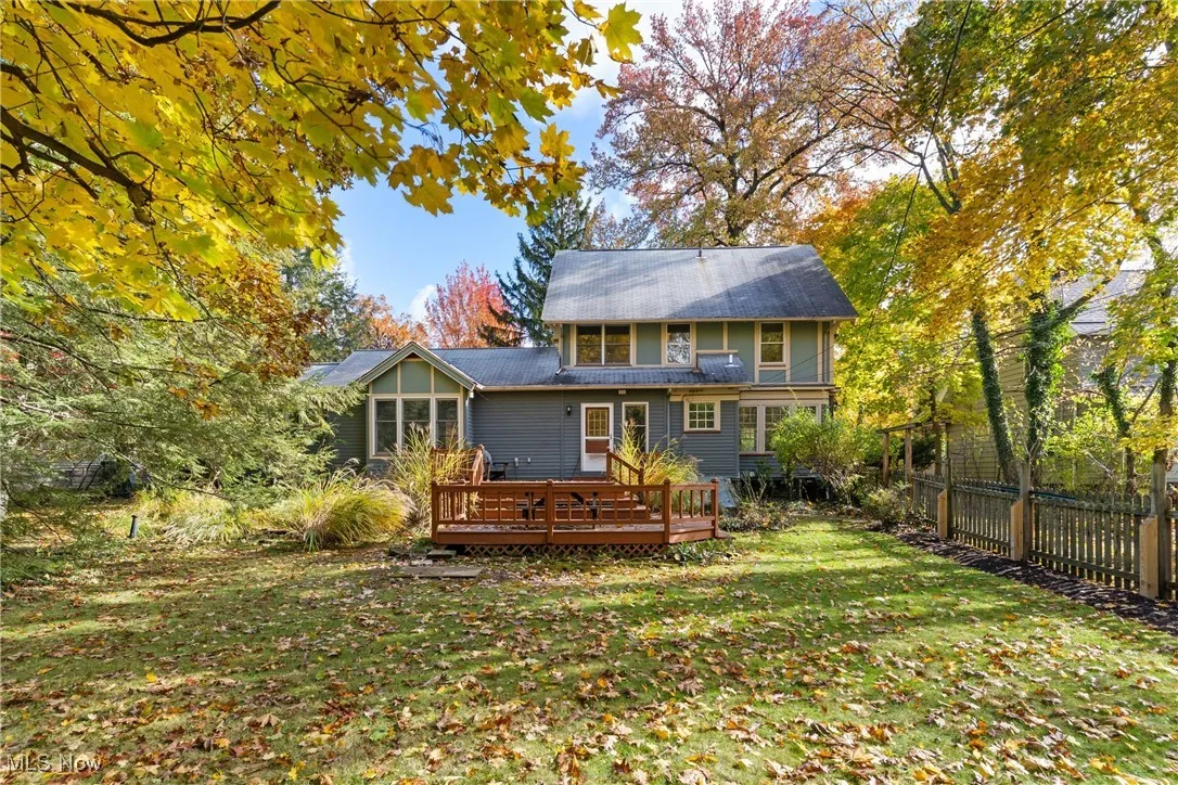 Rear view of house with a deck