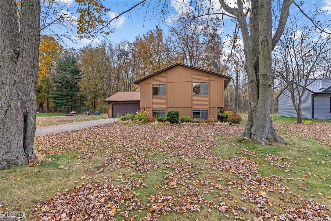 View of home's exterior featuring a garage