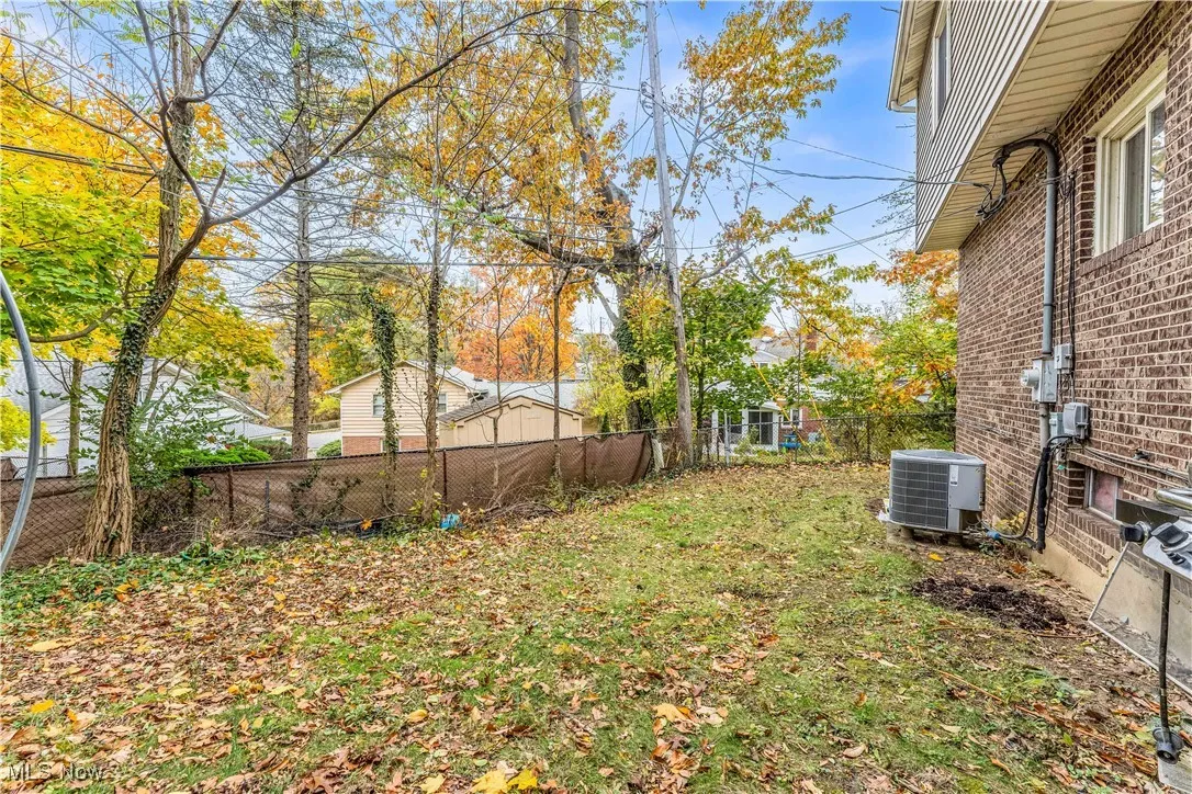 View of fenced backyard