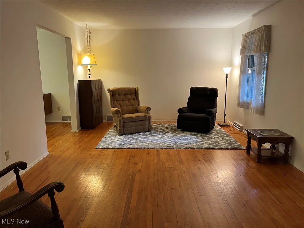 Living area with hardwood  floors