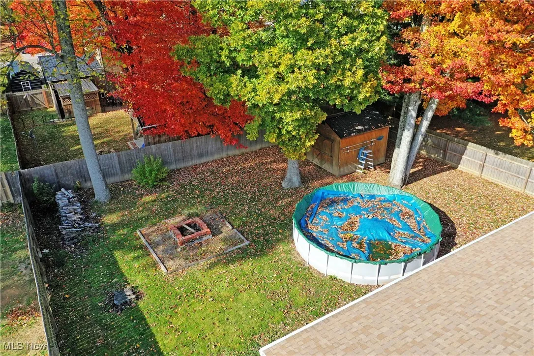 View of fenced backyard