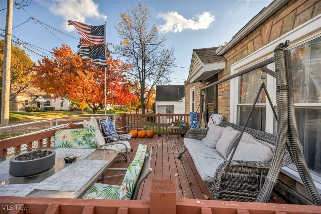 Deck with an outdoor living space