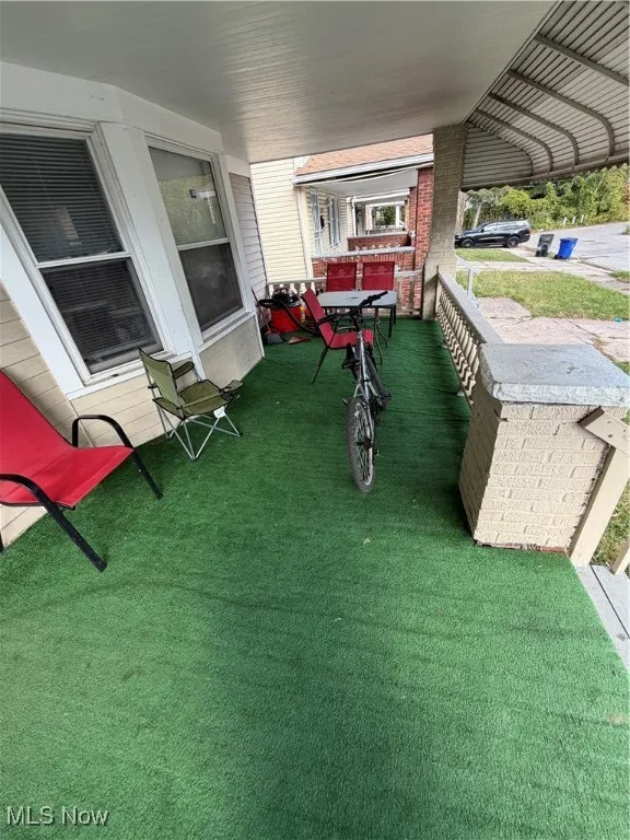 View of covered porch