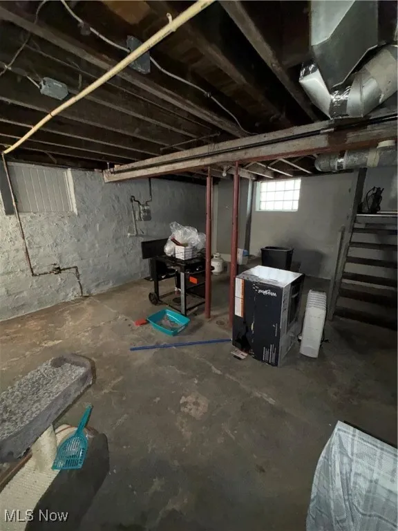 Basement with stairs