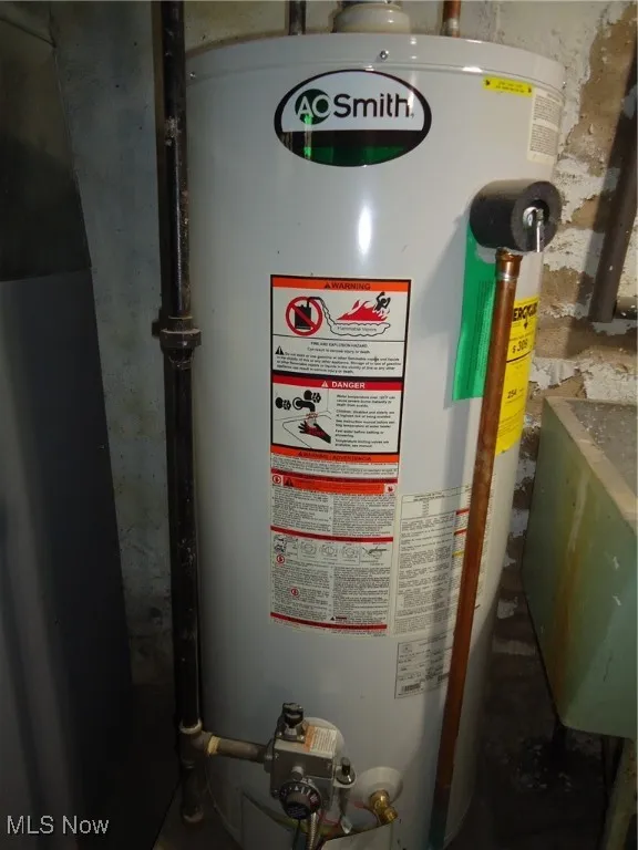 Utility room with gas water heater