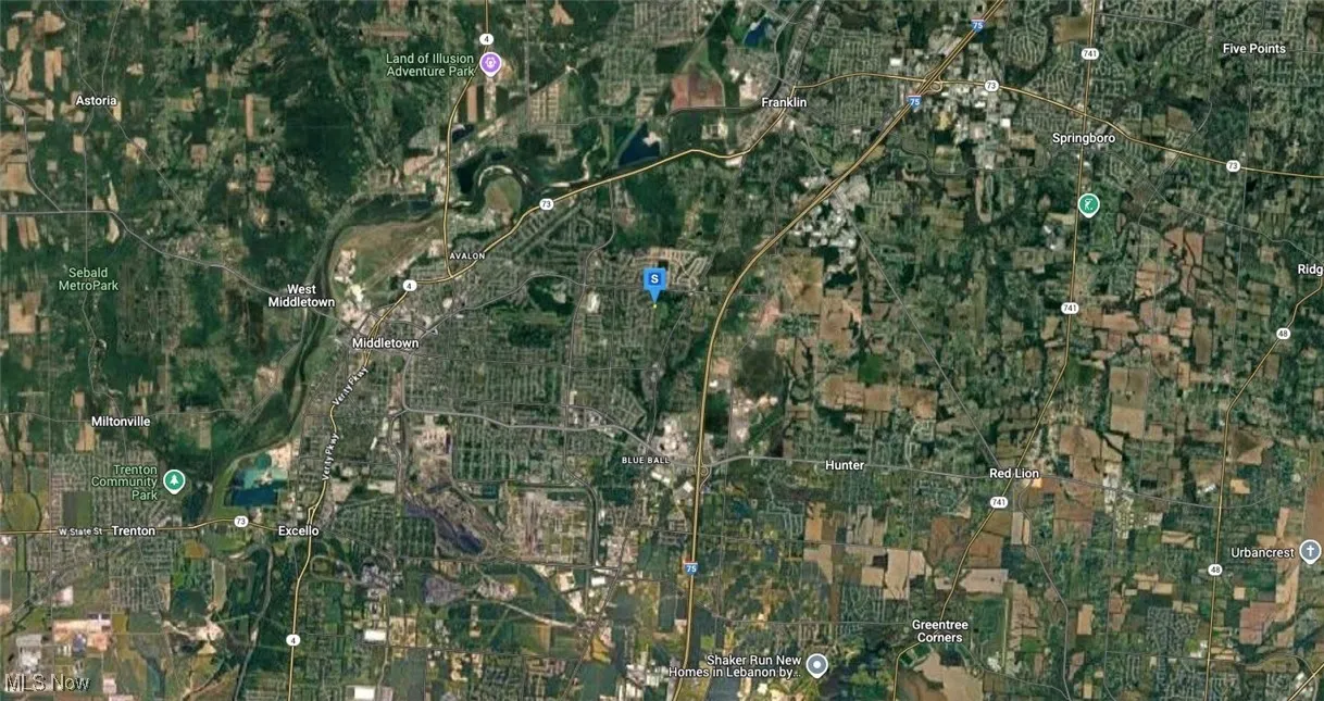Aerial view of property's location
