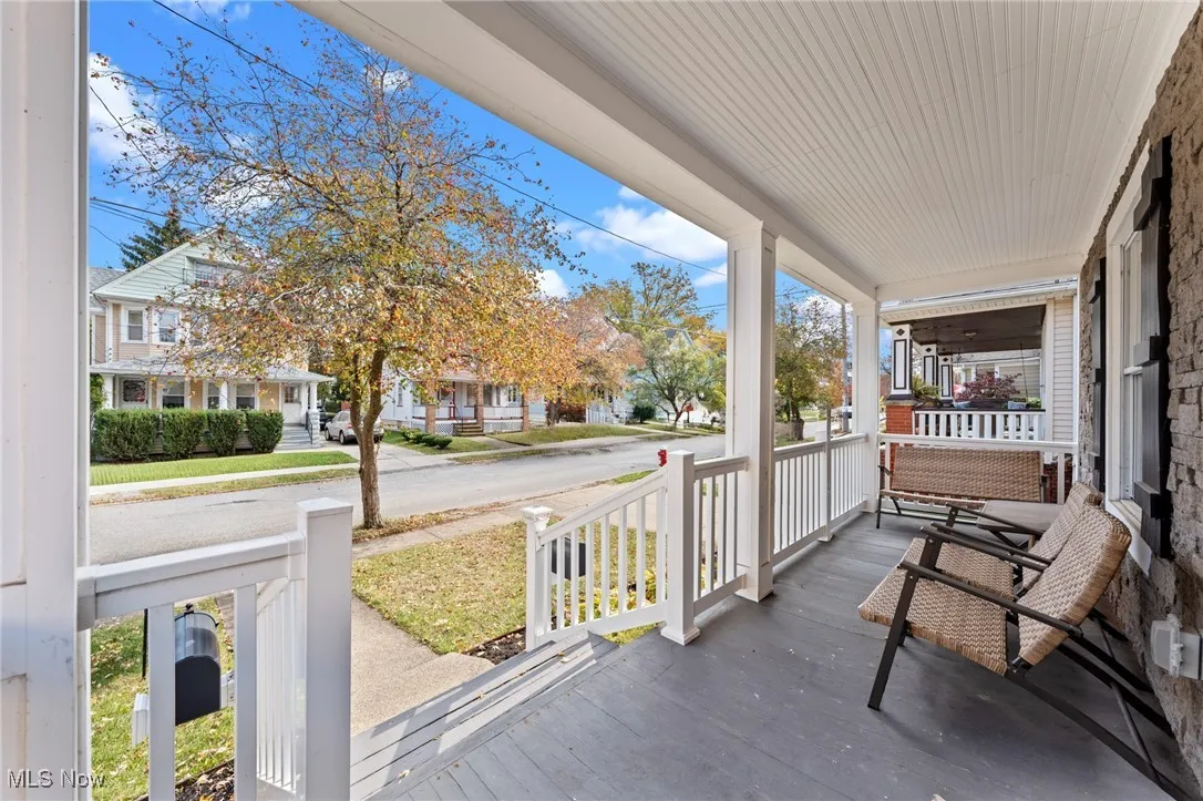 Porch with a residential view