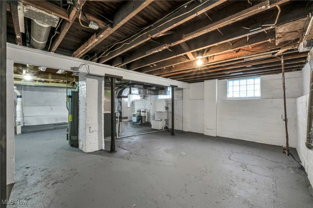 Basement with water heater