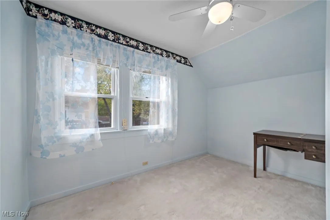 Bonus room with carpet and lofted ceiling