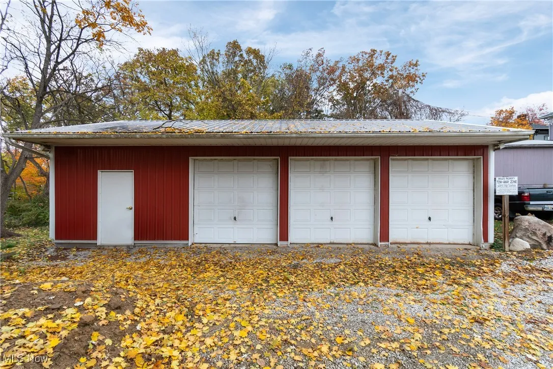 View of detached garage