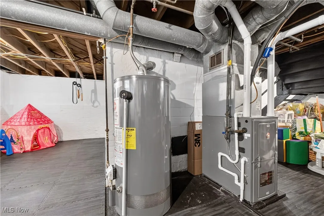 Utilities with water heater and heating unit