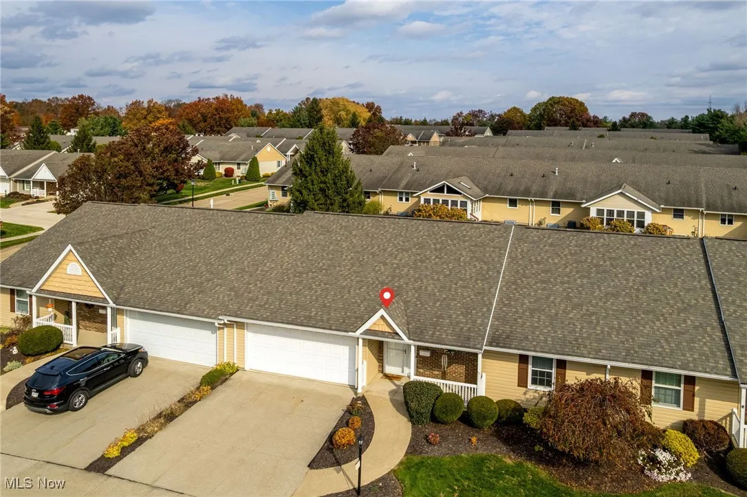 Aerial perspective of suburban area