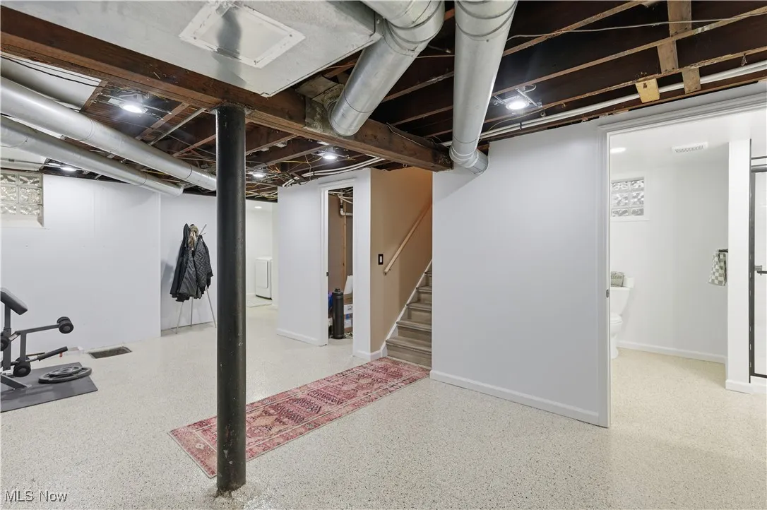 Finished below grade area with stairway