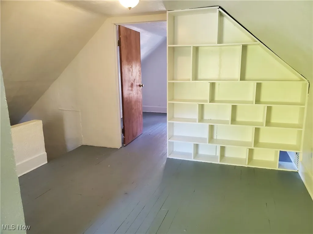 Attic with bookshelves