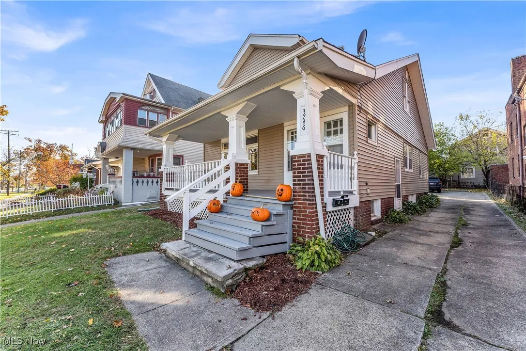 View of front of home featuring covered porch