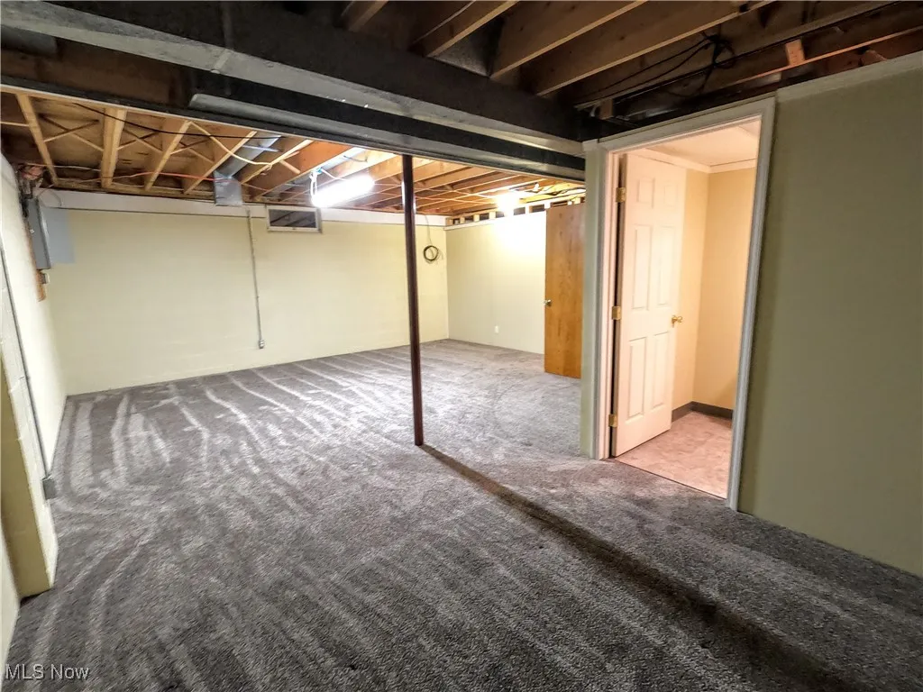 Finished below grade area with carpet