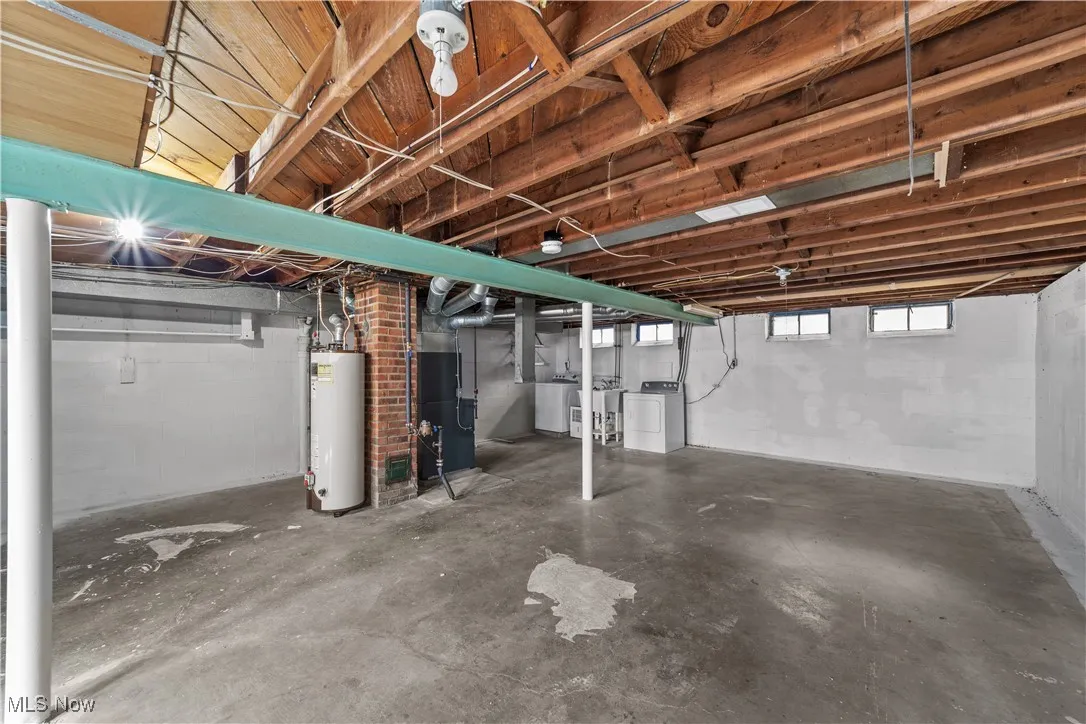 Below grade area with water heater