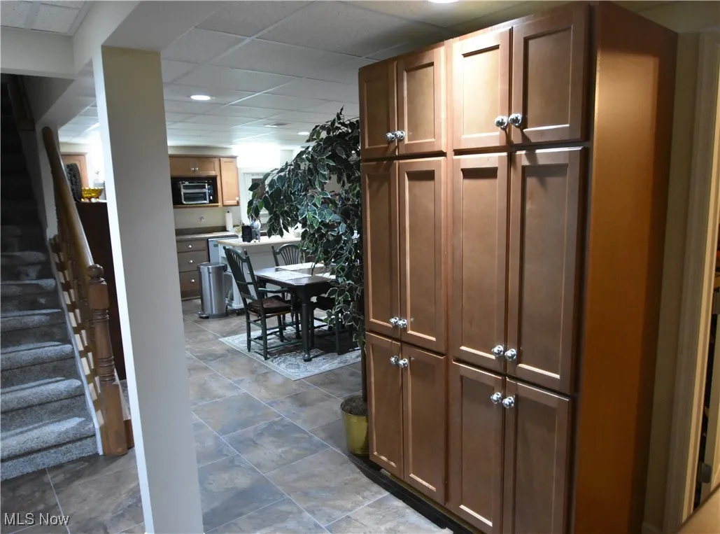Large storage cabinet in basement.